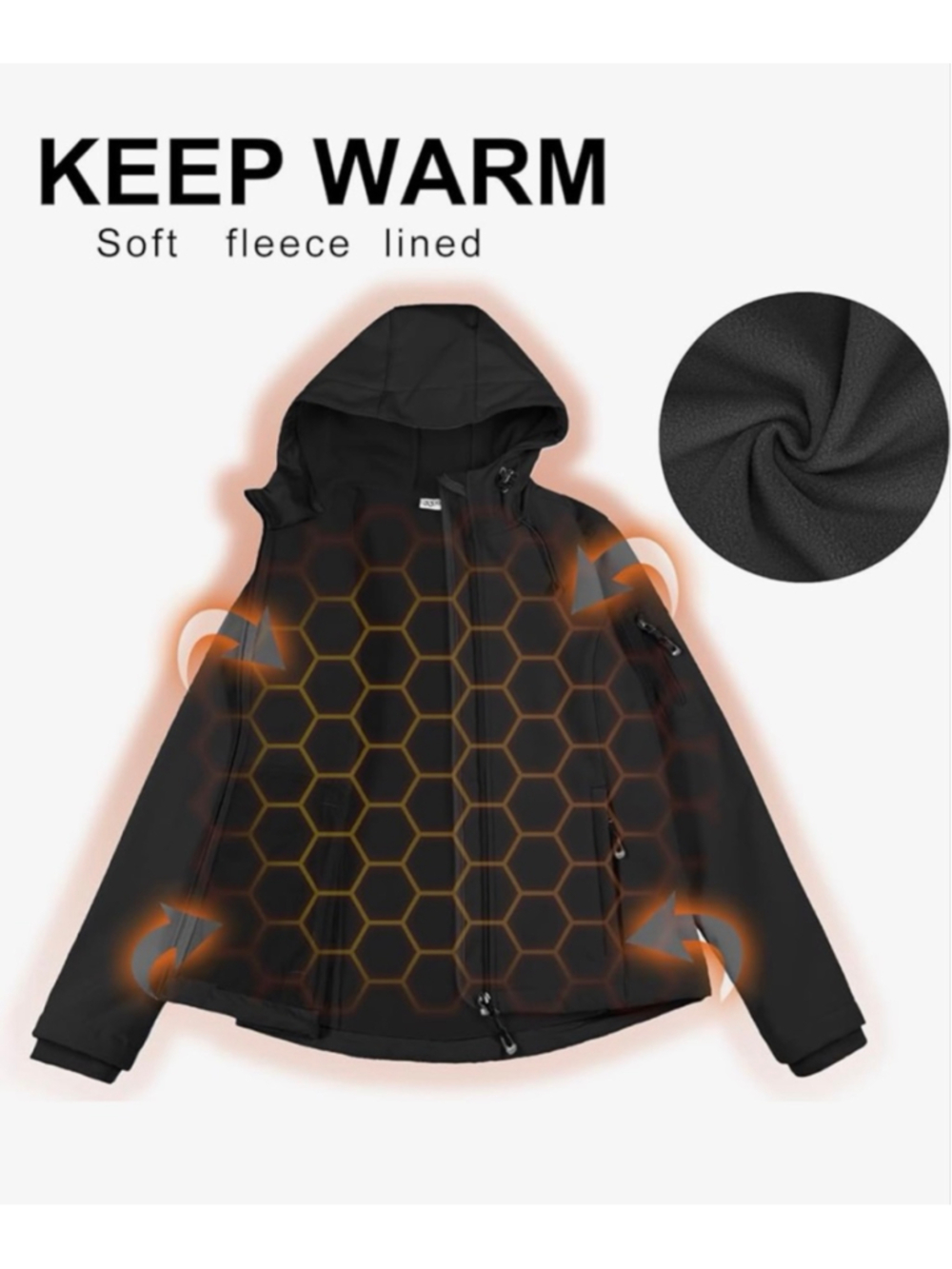 NEW 33,000ft Softshell Jacket Fleece Lined Warm Jacket Light Hooded Windproof 3X - Picture 5 of 8